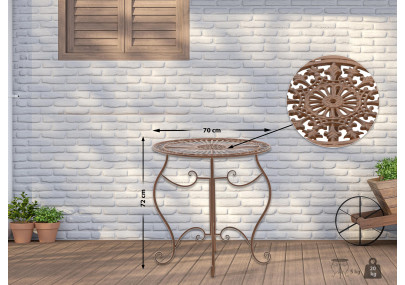 Table Indra, brun antique