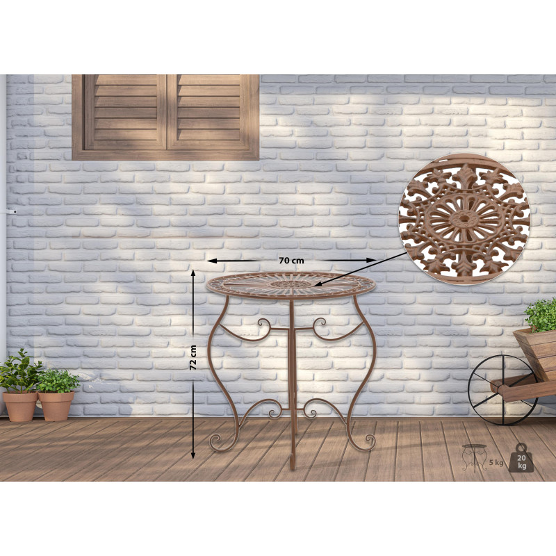 Mesa Indra, castanho antigo