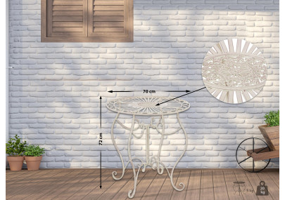 Mesa Indra, crema antigua