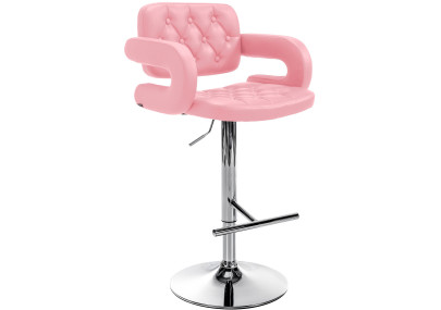 Taburete Dublin Rosado,Cromado