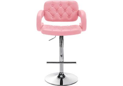 Taburete Dublin Rosado,Cromado