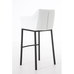 Tabouret de bar Damaso B avec piètement à 4 pieds blanc