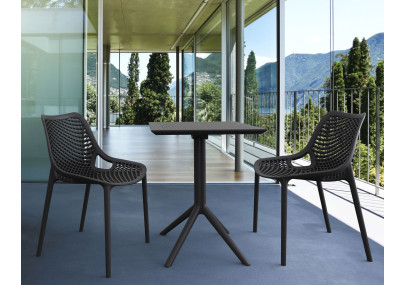 Table pliante Sky, carrée, noire