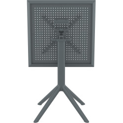 Table pliante Sky, carrée, gris foncé