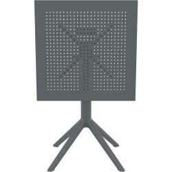Mesa plegable Sky, cuadrada, gris oscuro