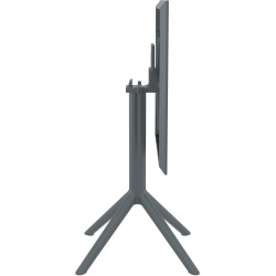 Mesa plegable Sky, cuadrada, gris oscuro