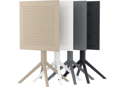 Table pliante Sky, carrée, gris foncé