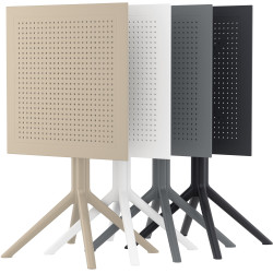 Mesa plegable Sky, cuadrada, gris oscuro