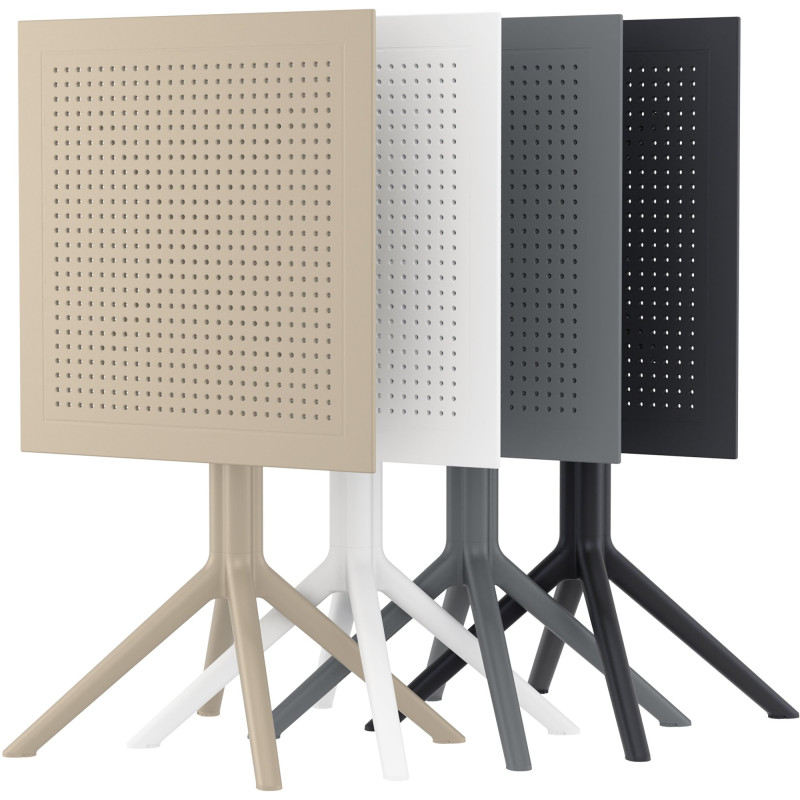 Mesa plegable Sky, cuadrada, gris oscuro