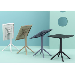 Mesa plegable Sky, cuadrada, gris oscuro