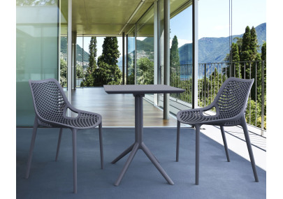 Mesa plegable Sky, cuadrada, gris oscuro