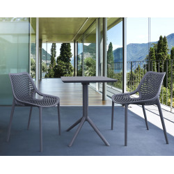 Mesa plegable Sky, cuadrada, gris oscuro