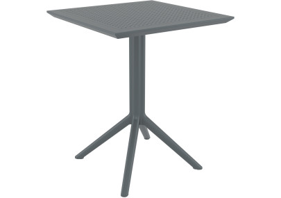 Table pliante Sky, carrée, gris foncé