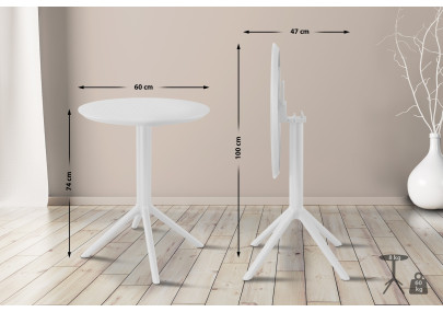 Table pliante ronde blanche Sky