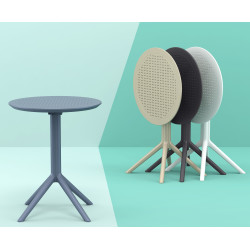Table ronde pliante Sky, noire