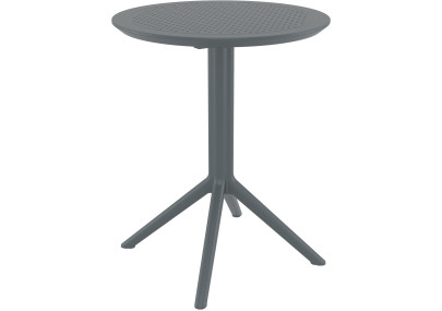 Table pliante Sky, ronde, gris foncé