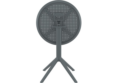 Table pliante Sky, ronde, gris foncé