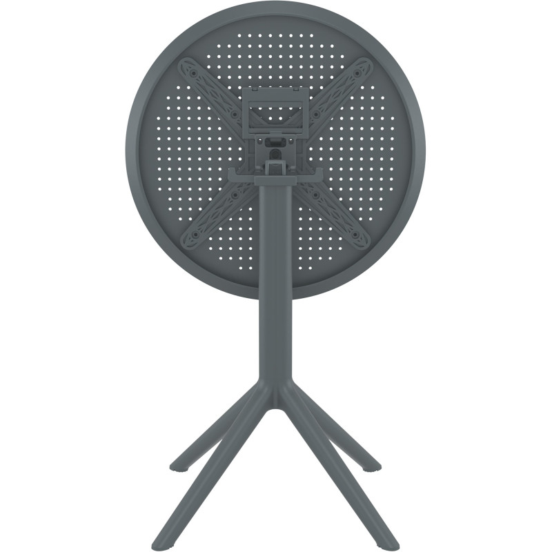 Table pliante Sky, ronde, gris foncé