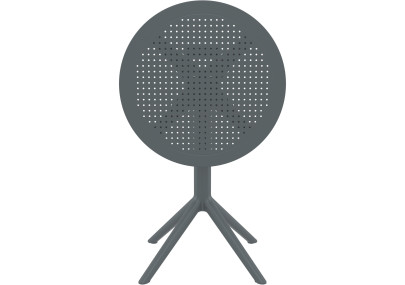 Table pliante Sky, ronde, gris foncé