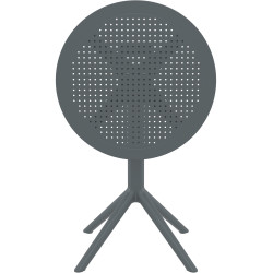 Mesa plegable Sky, redonda, gris oscuro