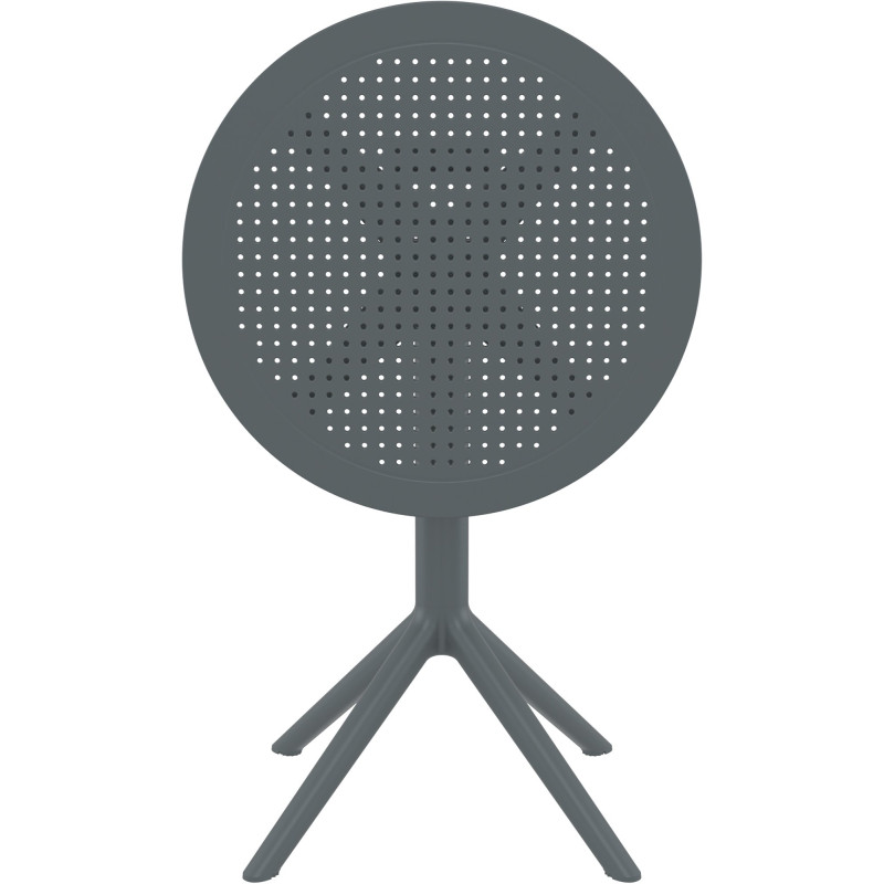 Mesa plegable Sky, redonda, gris oscuro