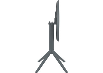 Table pliante Sky, ronde, gris foncé