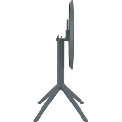 Mesa plegable Sky, redonda, gris oscuro
