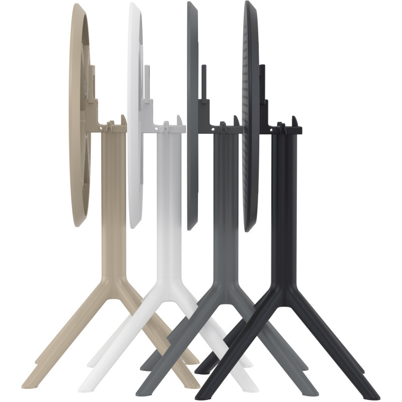 Table pliante Sky, ronde, gris foncé