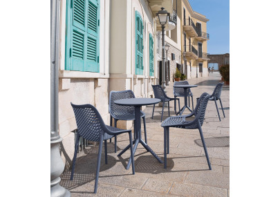 Tabella pieghevole Sky, rotonda, grigio scuro