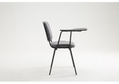 Chaise Ken avec table pliante, tissu gris