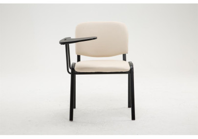 Chaise Ken avec table pliante, similicuir, crème