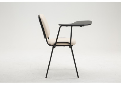 Chaise Ken avec table pliante, similicuir, crème