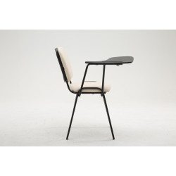 Chaise Ken avec table pliante, similicuir, crème