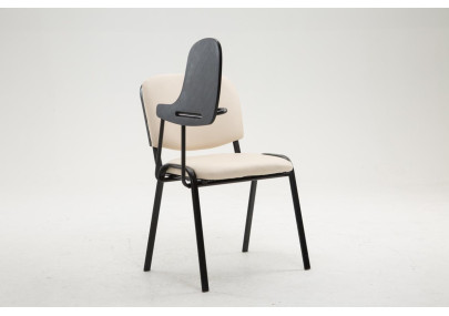 Chaise Ken avec table pliante, similicuir, crème