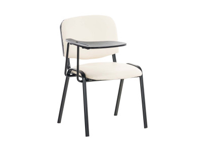 Chaise Ken avec table pliante, similicuir, crème