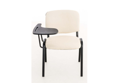 Chaise Ken avec table pliante, similicuir, crème