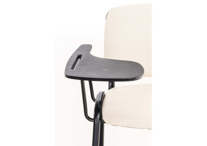 Chaise Ken avec table pliante, similicuir, crème