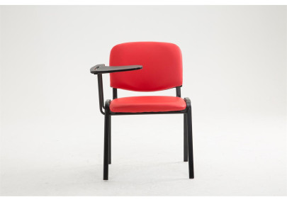 Chaise Ken avec table pliante, similicuir, rouge