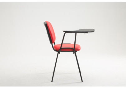 Chaise Ken avec table pliante, similicuir, rouge