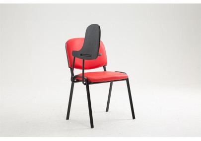 Chaise Ken avec table pliante, similicuir, rouge