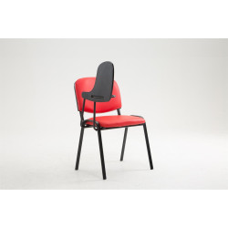 Chaise Ken avec table pliante, similicuir, rouge