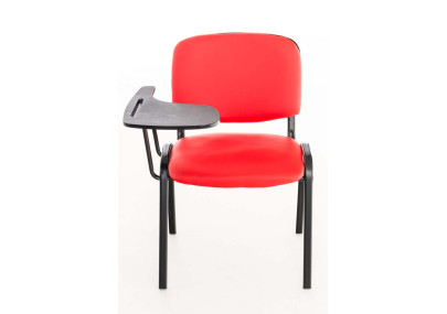 Chaise Ken avec table pliante, similicuir, rouge