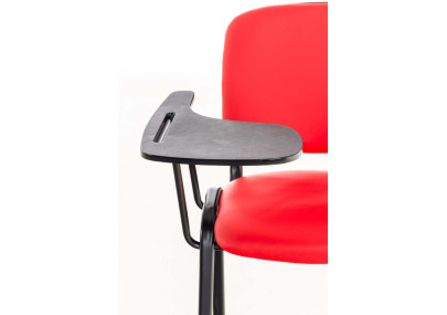 Chaise Ken avec table pliante, similicuir, rouge