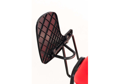 Chaise Ken avec table pliante, similicuir, rouge