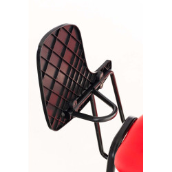 Chaise Ken avec table pliante, similicuir, rouge