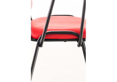 Chaise Ken avec table pliante, similicuir, rouge
