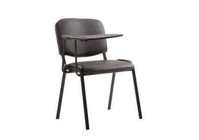 Chaise Ken avec table pliante, similicuir, marron