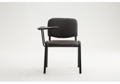 Chaise Ken avec table pliante, similicuir, marron