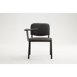 Chaise Ken avec table pliante, similicuir, marron