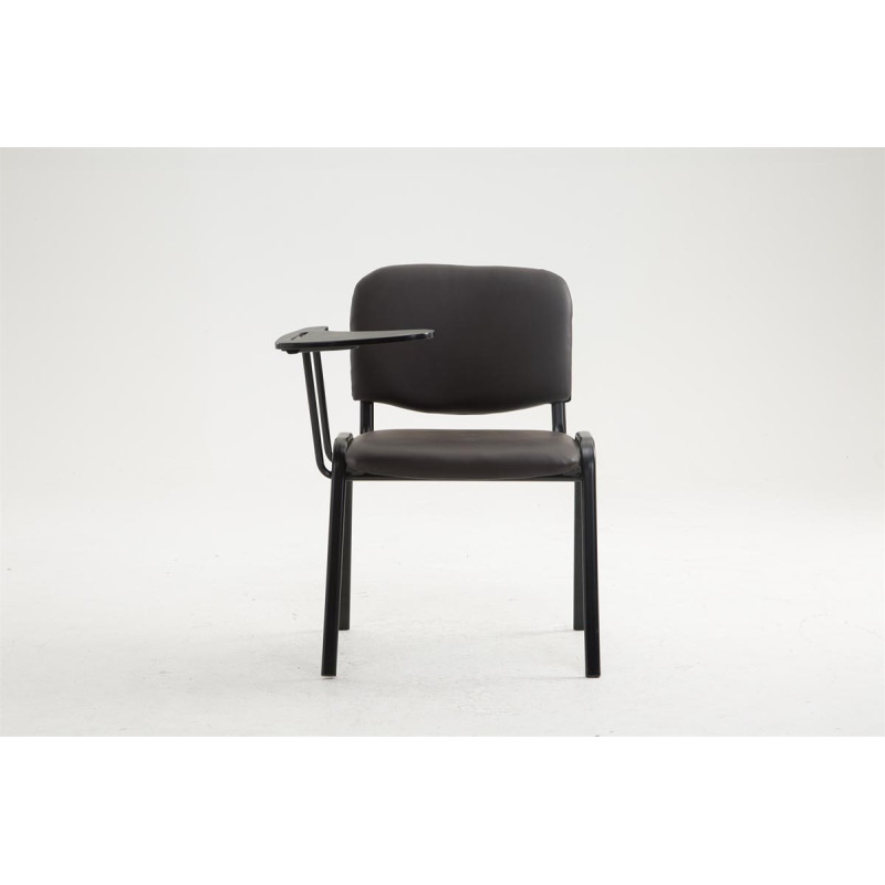 Chaise Ken avec table pliante, similicuir, marron